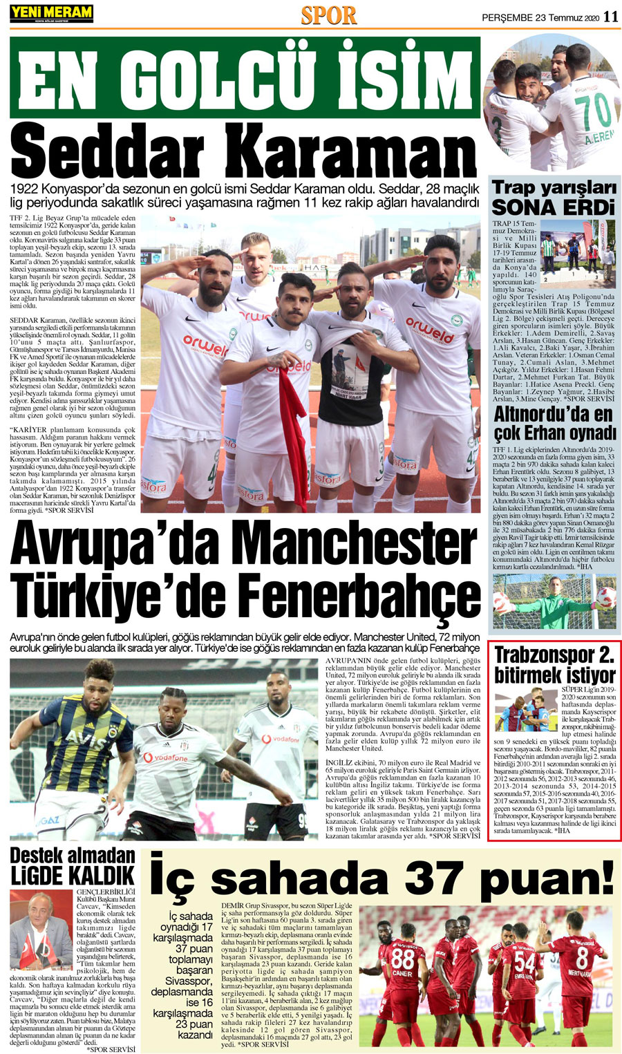 23 Temmuz 2020 Yeni Meram Gazetesi