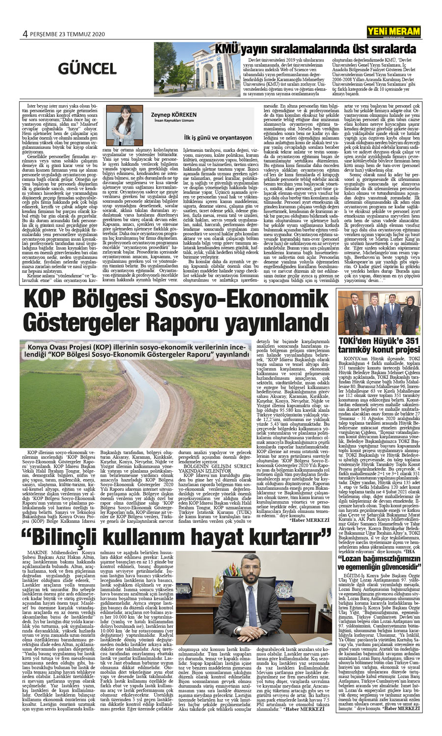 23 Temmuz 2020 Yeni Meram Gazetesi