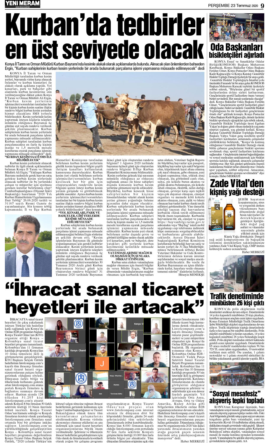 23 Temmuz 2020 Yeni Meram Gazetesi