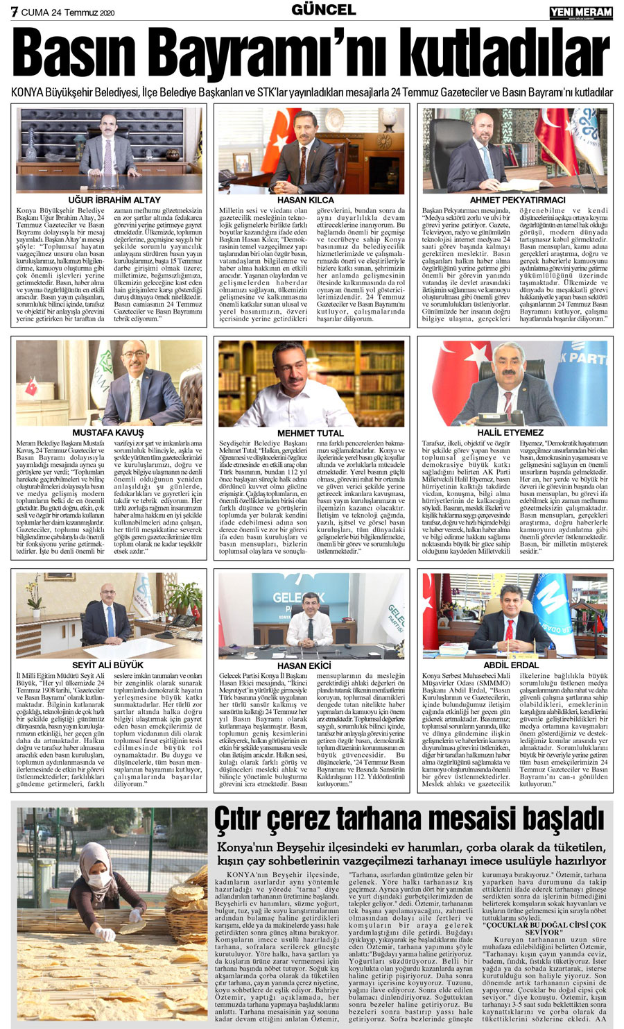 24 Temmuz 2020 Yeni Meram Gazetesi