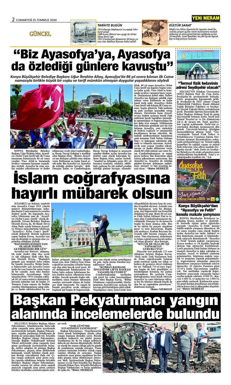 25 Temmuz 2020 Yeni Meram Gazetesi