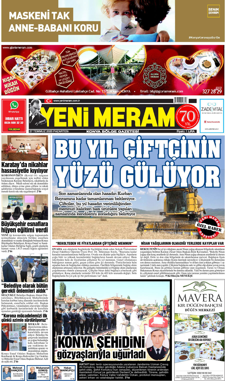 27 Temmuz 2020 Yeni Meram Gazetesi