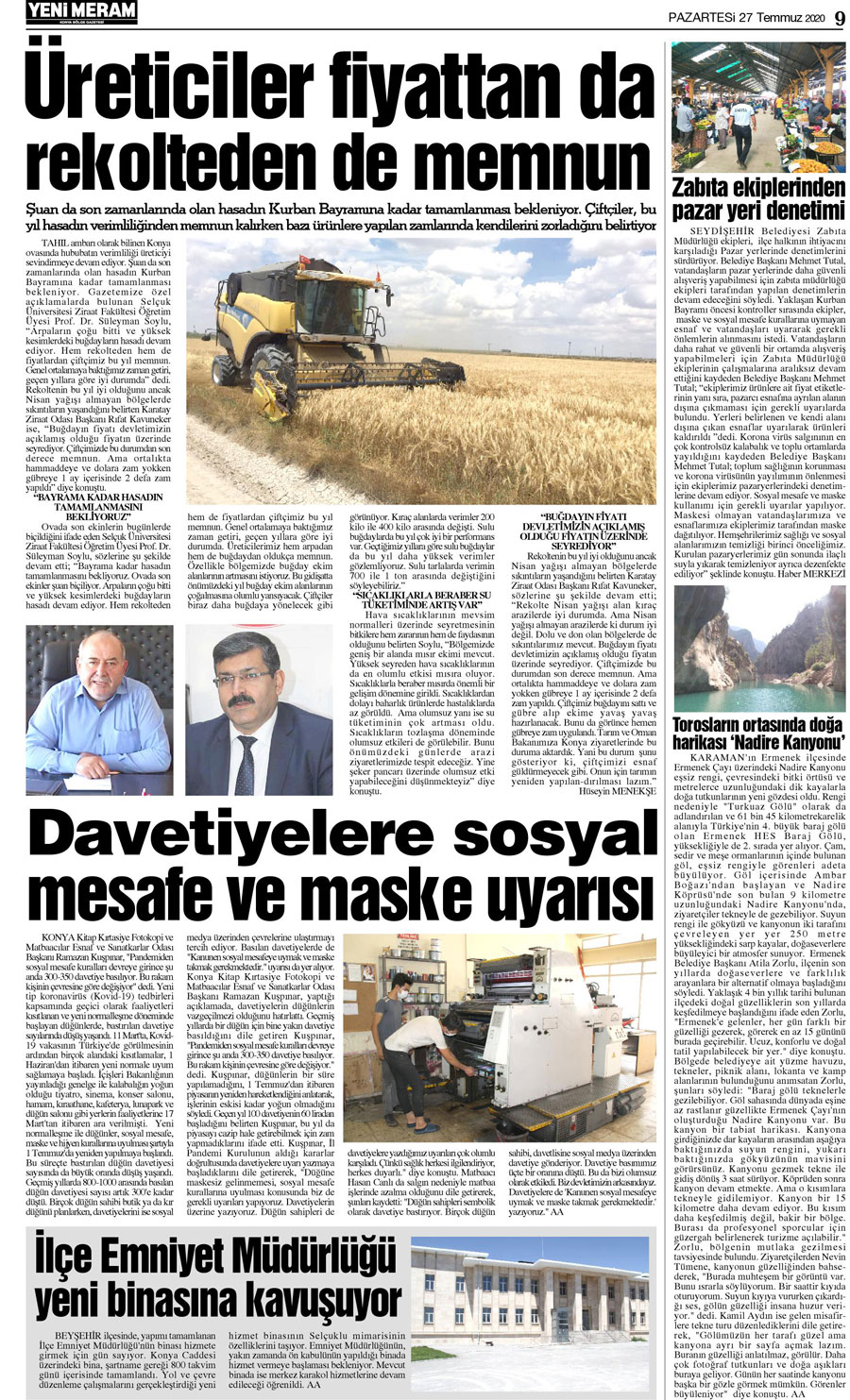 27 Temmuz 2020 Yeni Meram Gazetesi