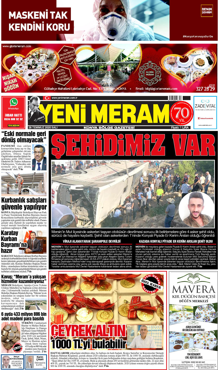 28 Temmuz 2020 Yeni Meram Gazetesi