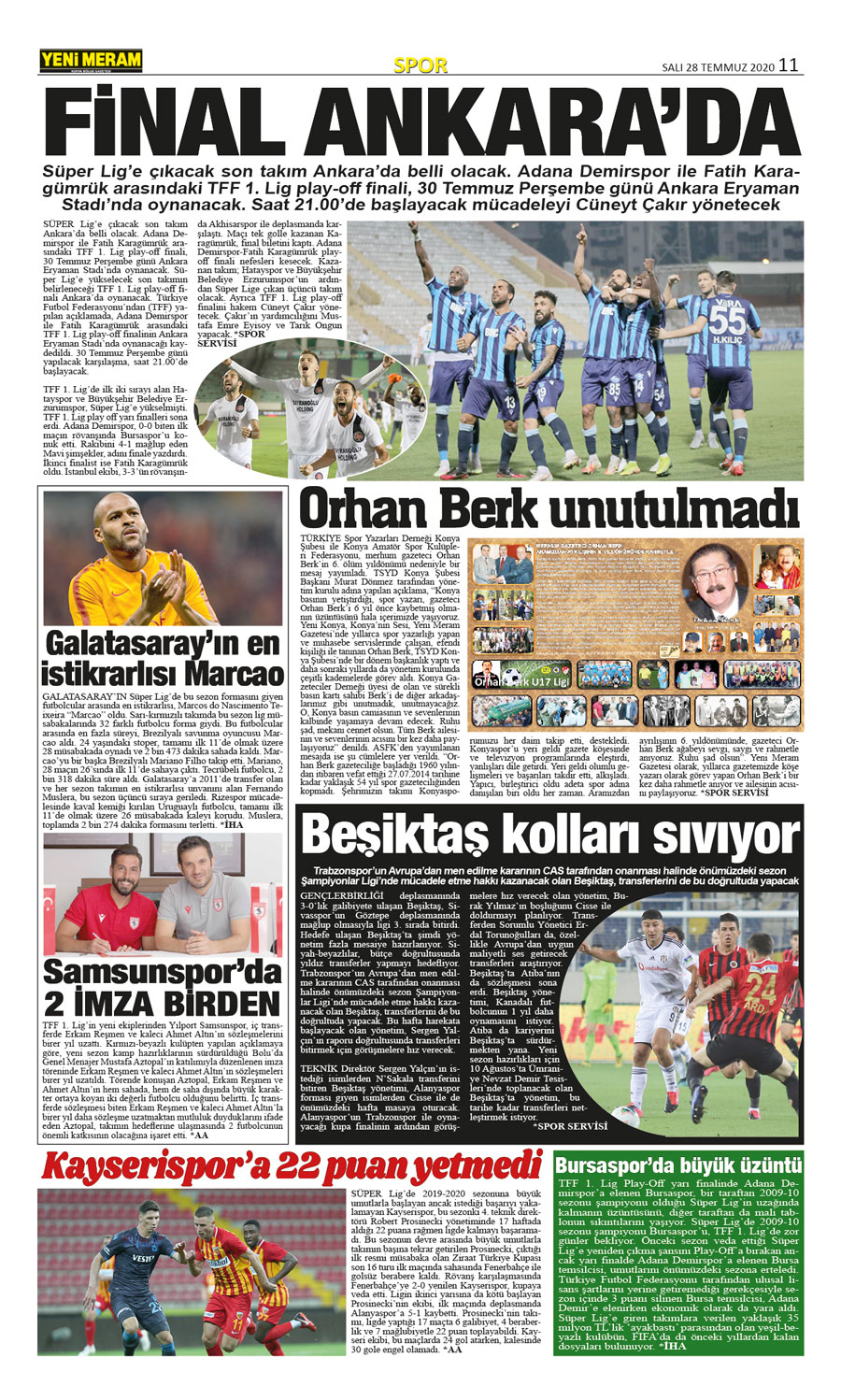 28 Temmuz 2020 Yeni Meram Gazetesi