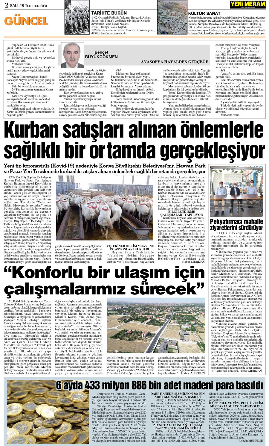 28 Temmuz 2020 Yeni Meram Gazetesi