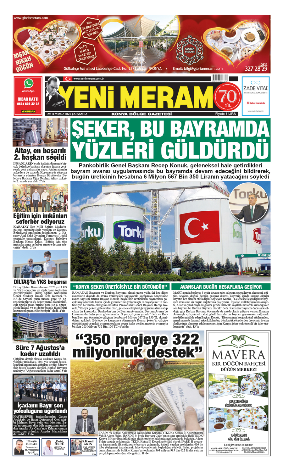 29 Temmuz 2020 Yeni Meram Gazetesi