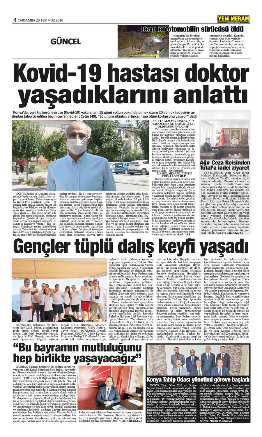 29 Temmuz 2020 Yeni Meram Gazetesi