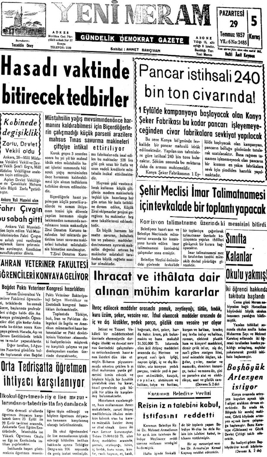 29 Temmuz 2020 Yeni Meram Gazetesi