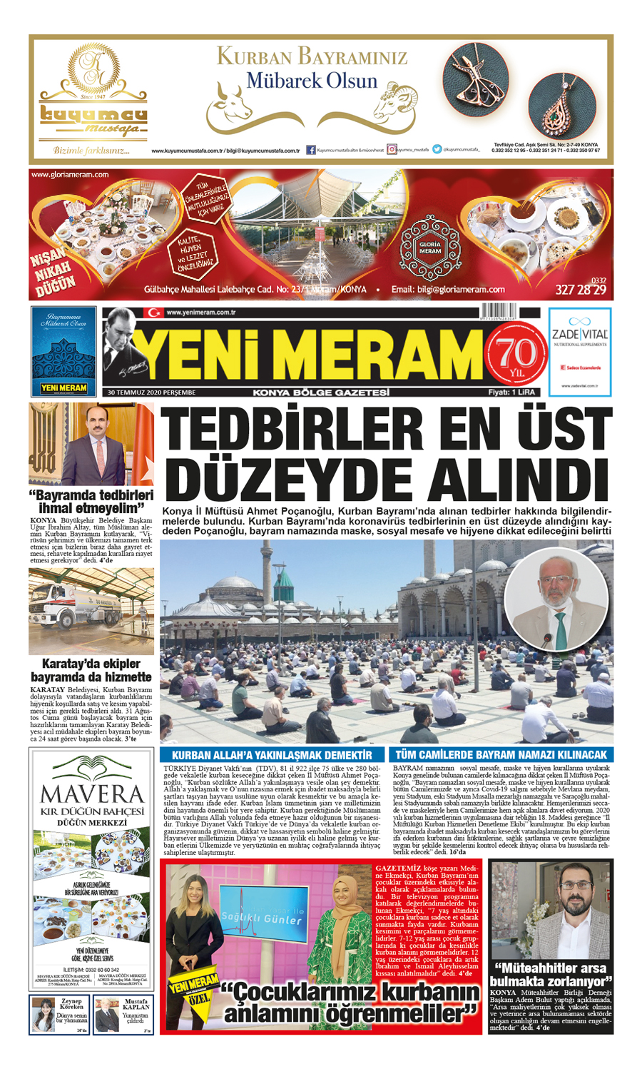 30 Temmuz 2020 Yeni Meram Gazetesi