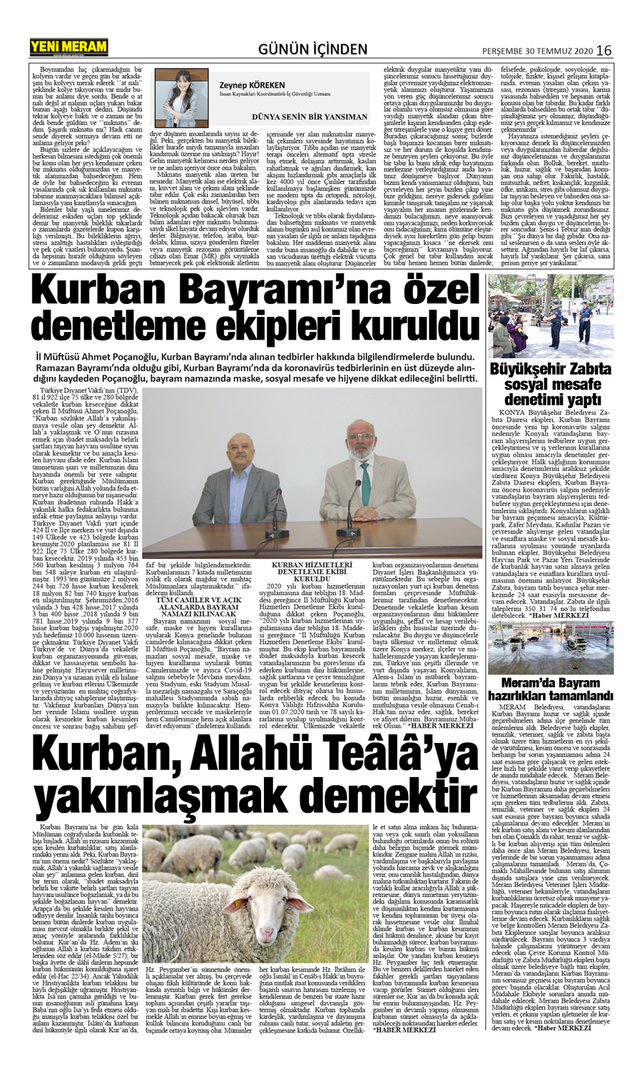 30 Temmuz 2020 Yeni Meram Gazetesi