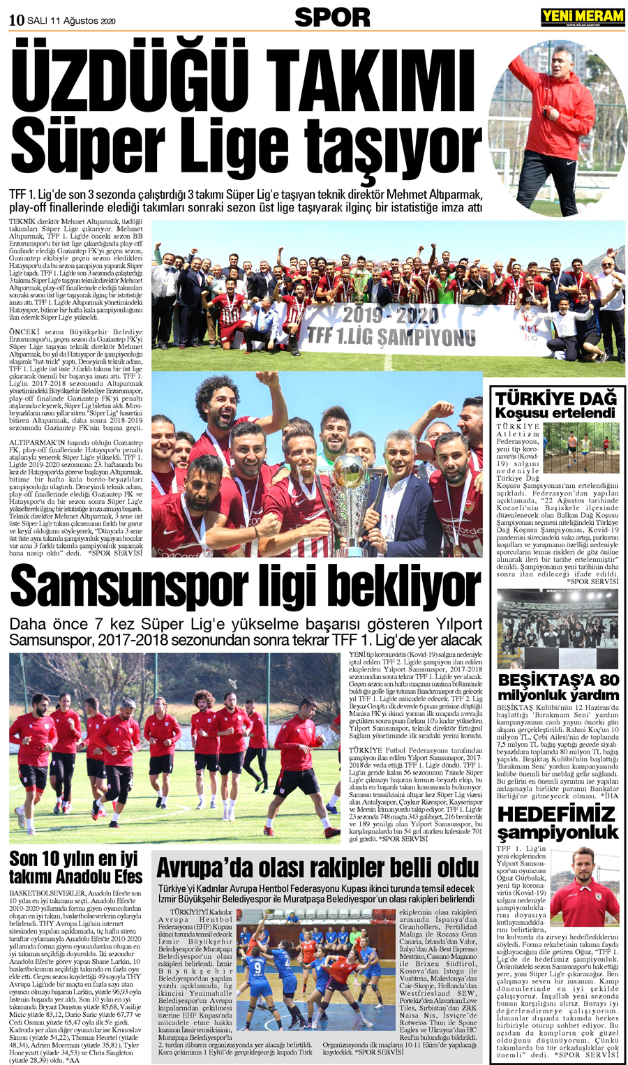 11 Ağustos 2020 Yeni Meram Gazetesi