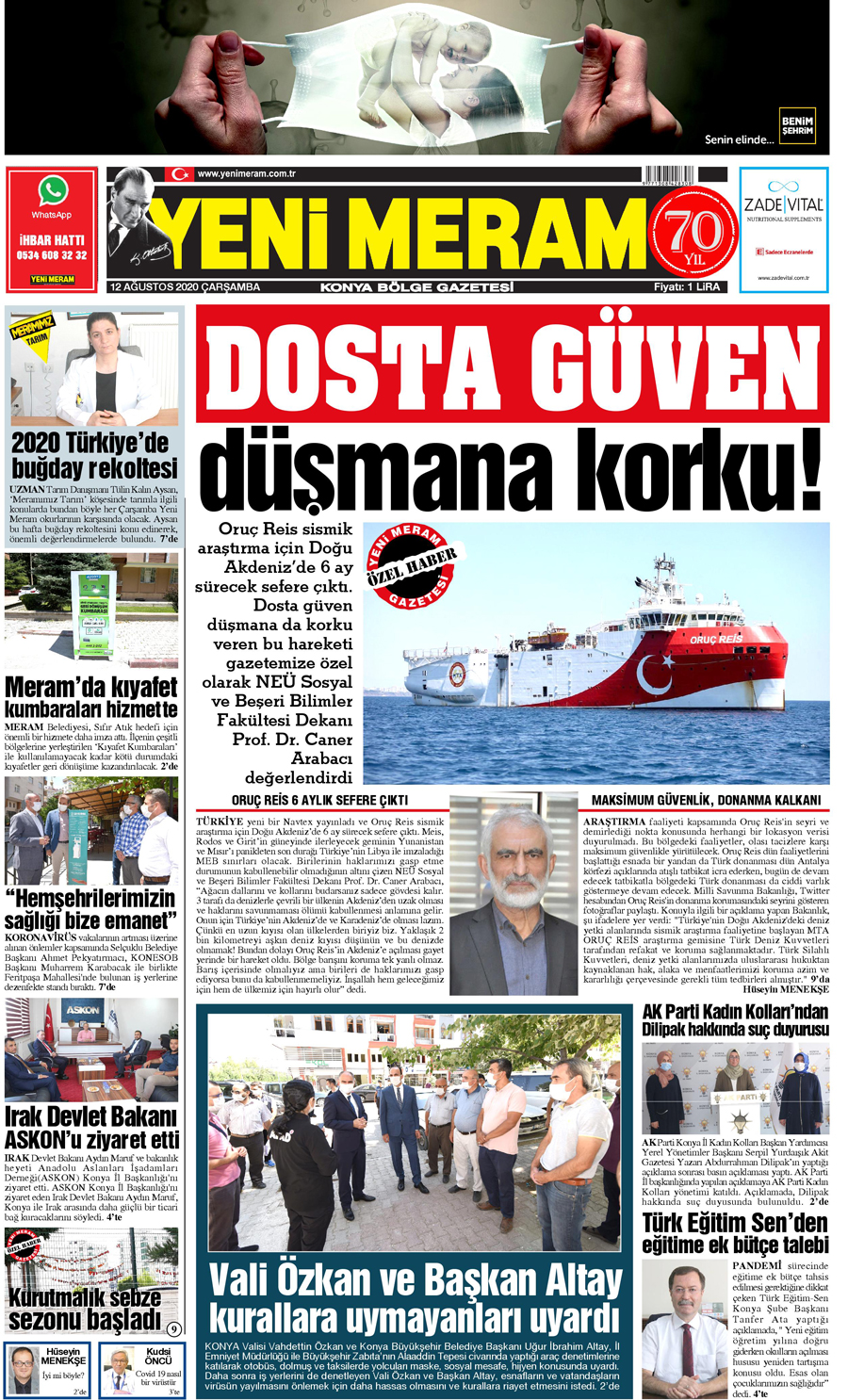 12 Ağustos 2020 Yeni Meram Gazetesi