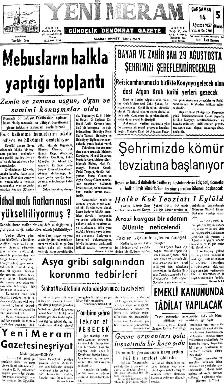 14 Ağustos 2020 Yeni Meram Gazetesi