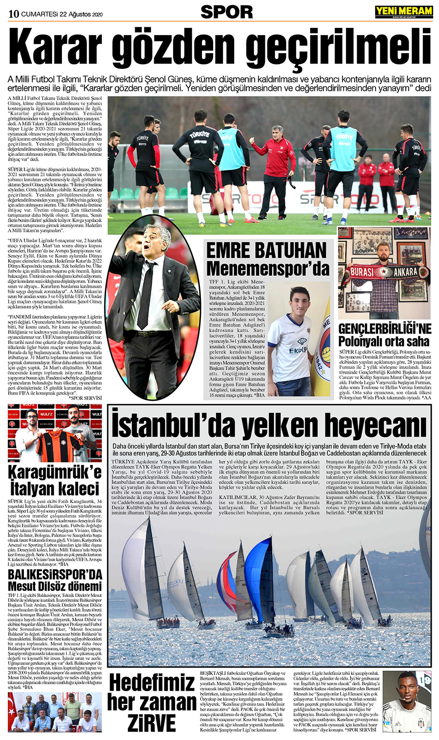 22 Ağustos 2020 Yeni Meram Gazetesi