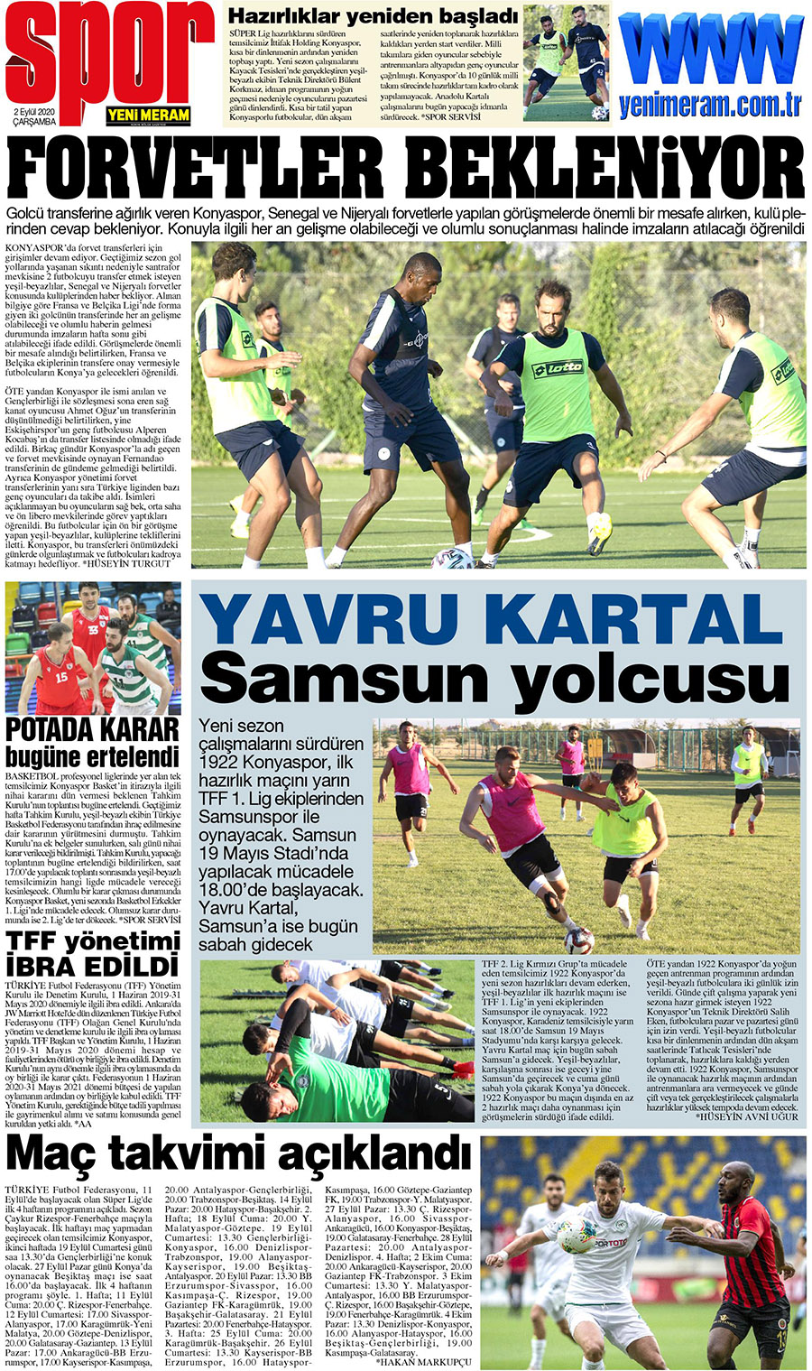 2 Eylül 2020 Yeni Meram Gazetesi