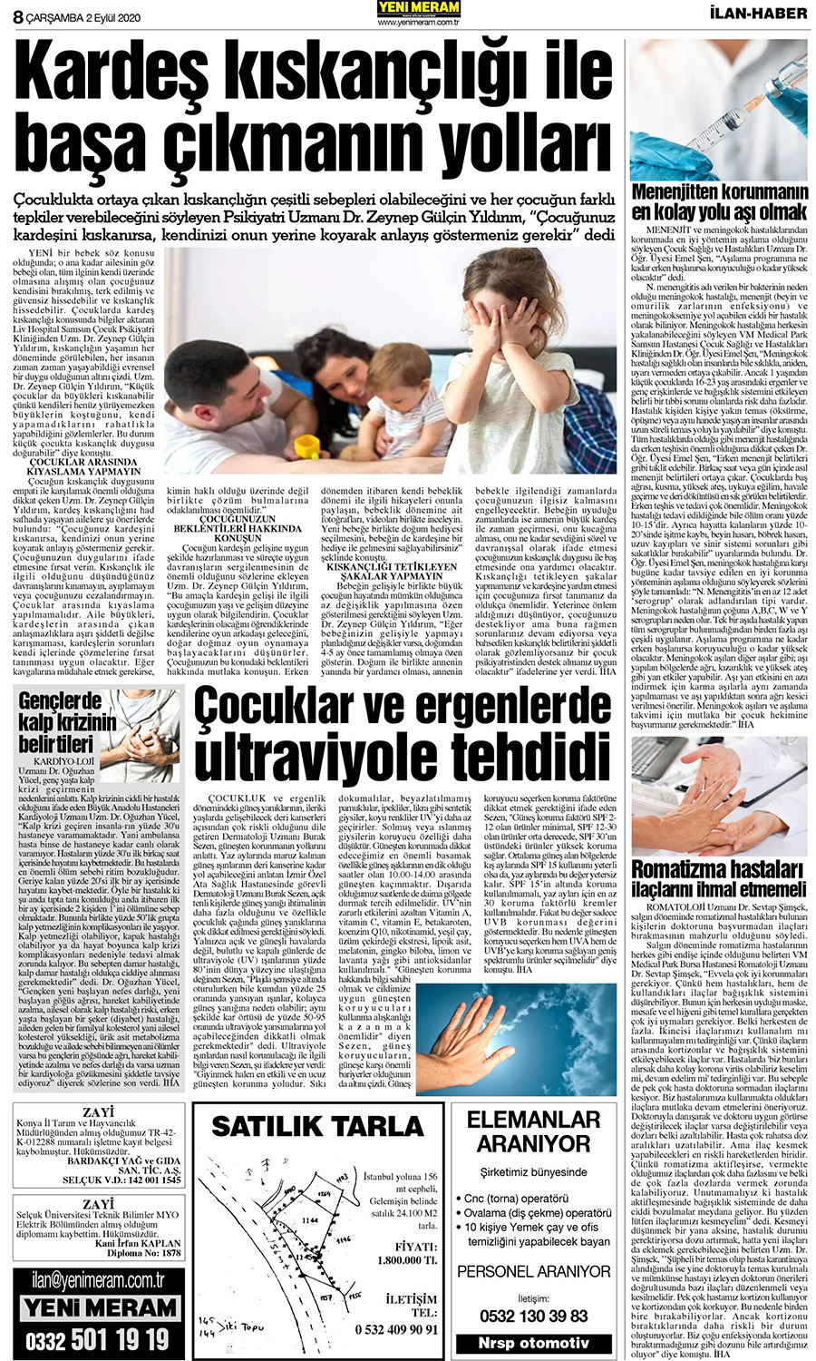 2 Eylül 2020 Yeni Meram Gazetesi