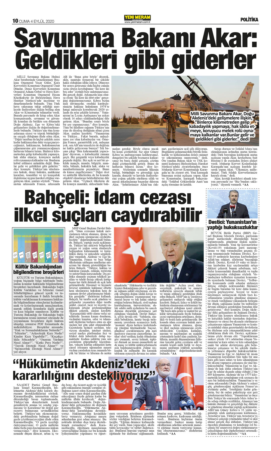 4 Eylül 2020 Yeni Meram Gazetesi