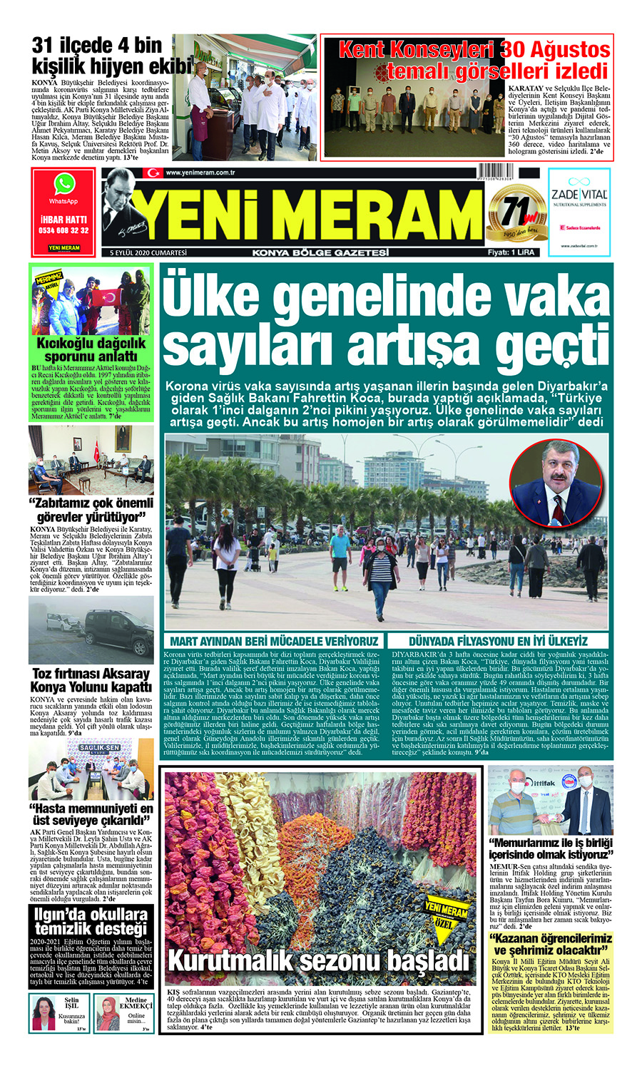 5 Eylül 2020 Yeni Meram Gazetesi