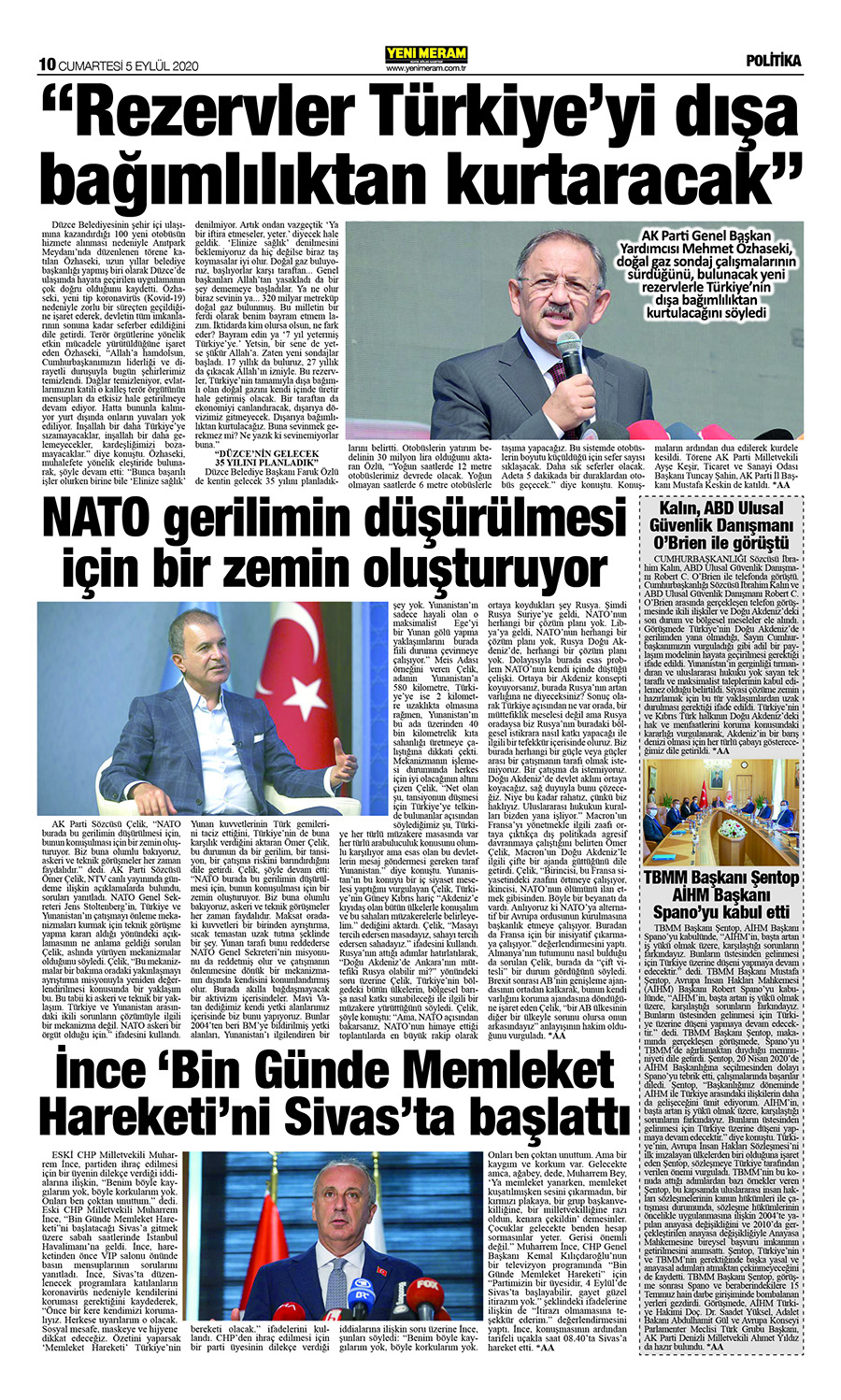 5 Eylül 2020 Yeni Meram Gazetesi