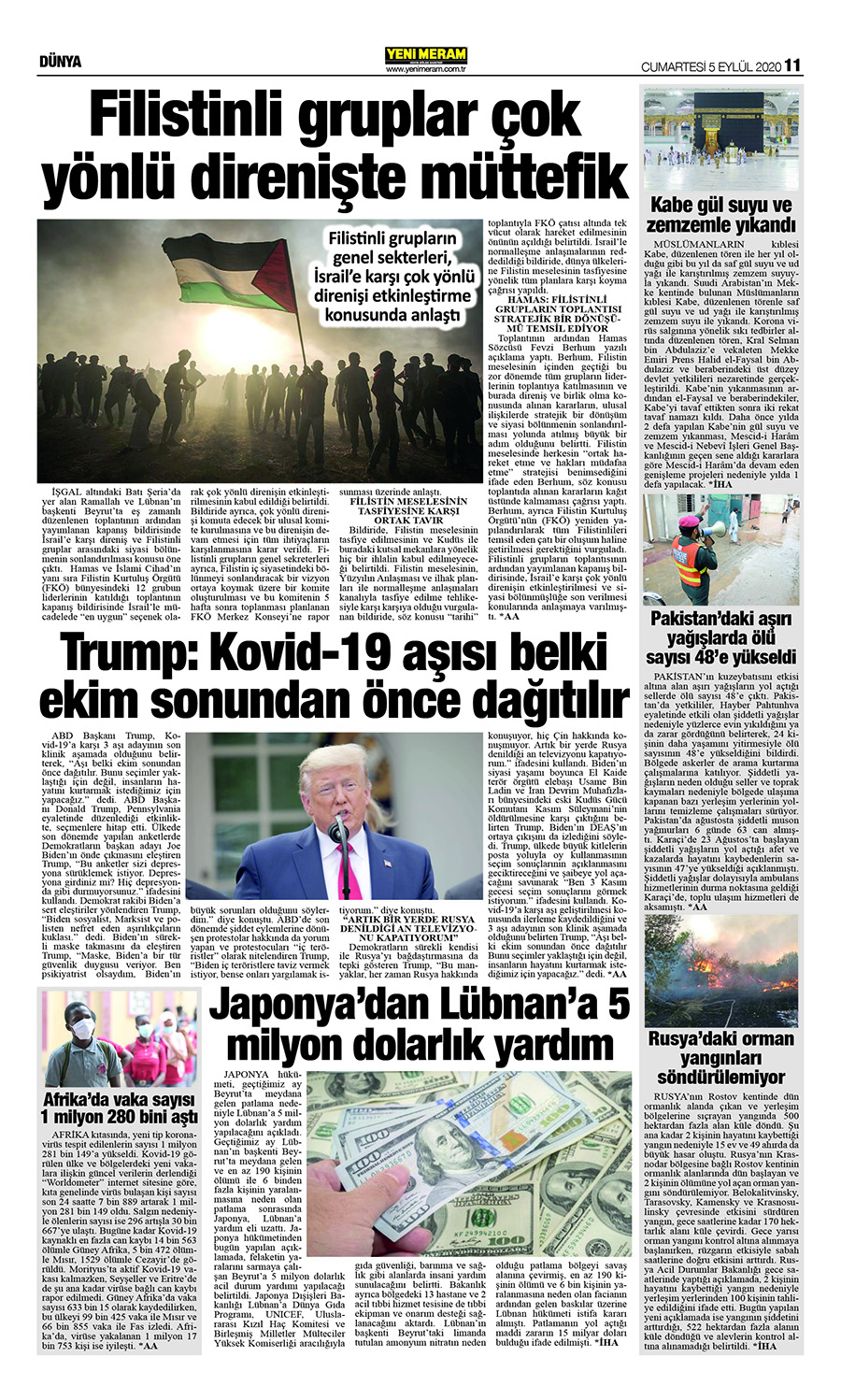 5 Eylül 2020 Yeni Meram Gazetesi