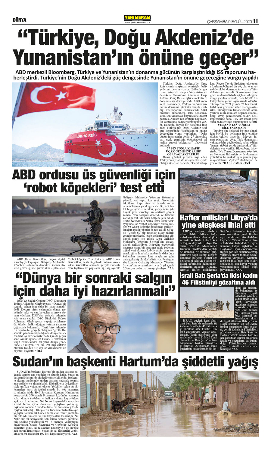 9 Eylül 2020 Yeni Meram Gazetesi