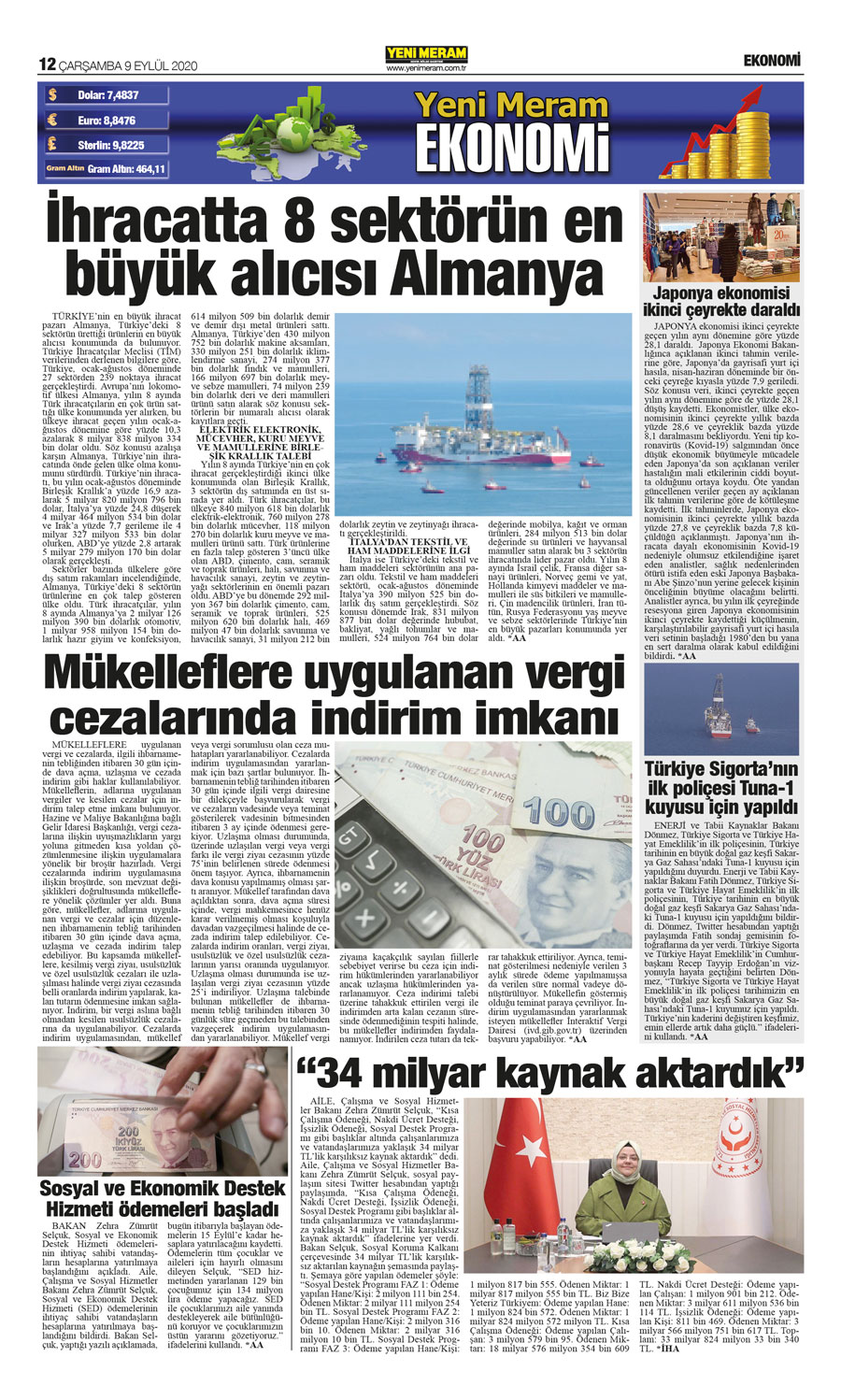 9 Eylül 2020 Yeni Meram Gazetesi