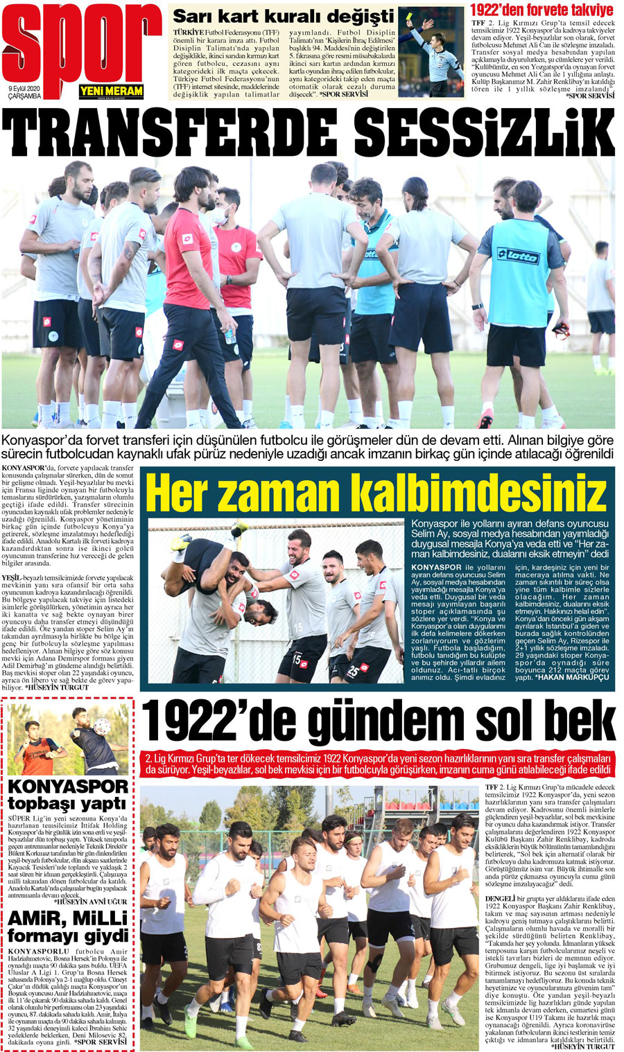 9 Eylül 2020 Yeni Meram Gazetesi