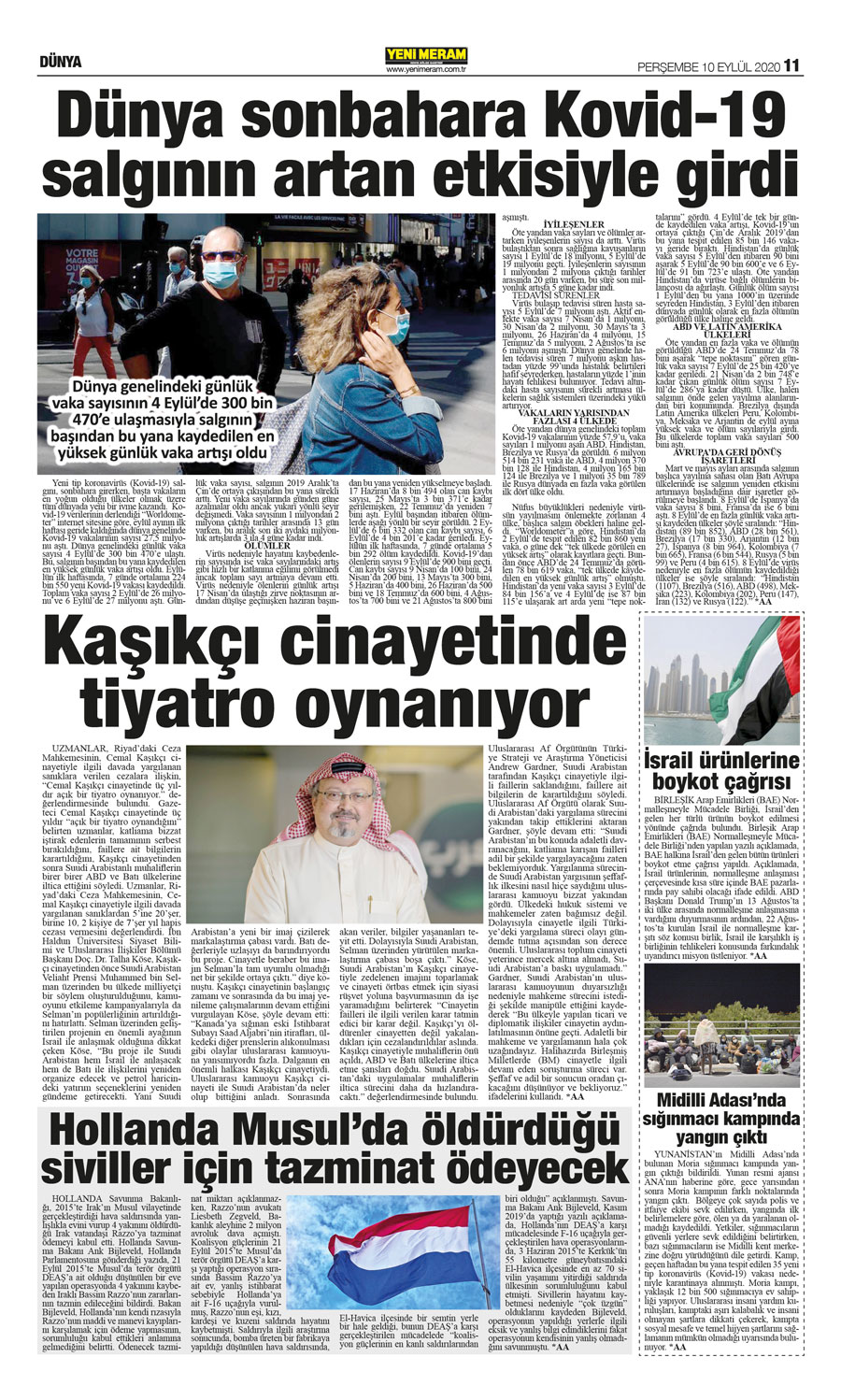 10 Eylül 2020 Yeni Meram Gazetesi