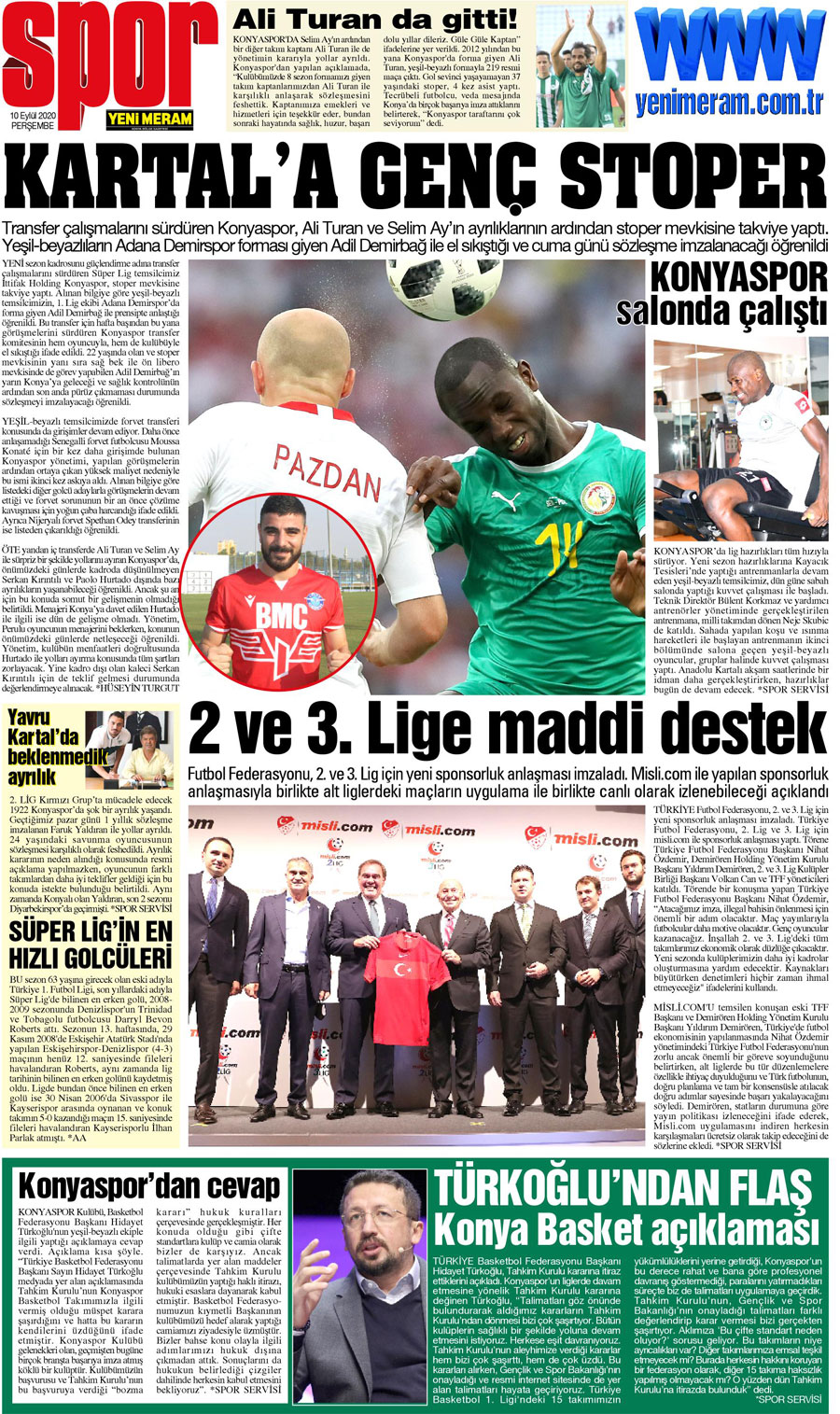 10 Eylül 2020 Yeni Meram Gazetesi