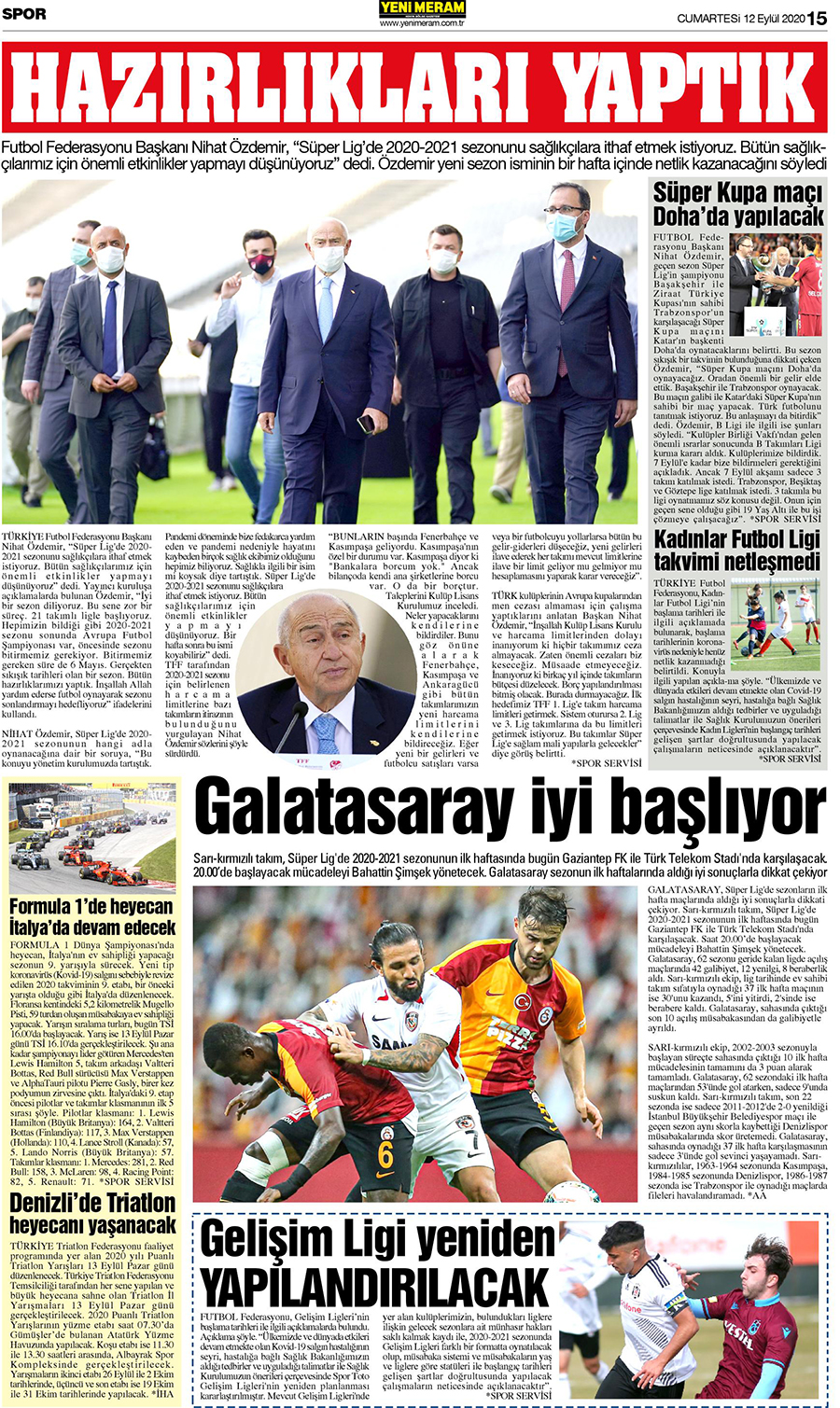 12 Eylül 2020 Yeni Meram Gazetesi