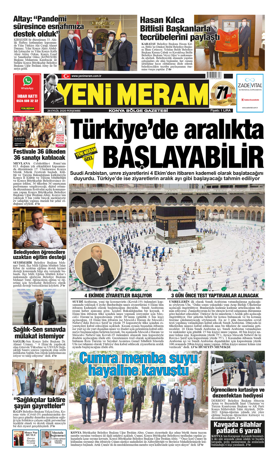 24 Eylül 2020 Yeni Meram Gazetesi