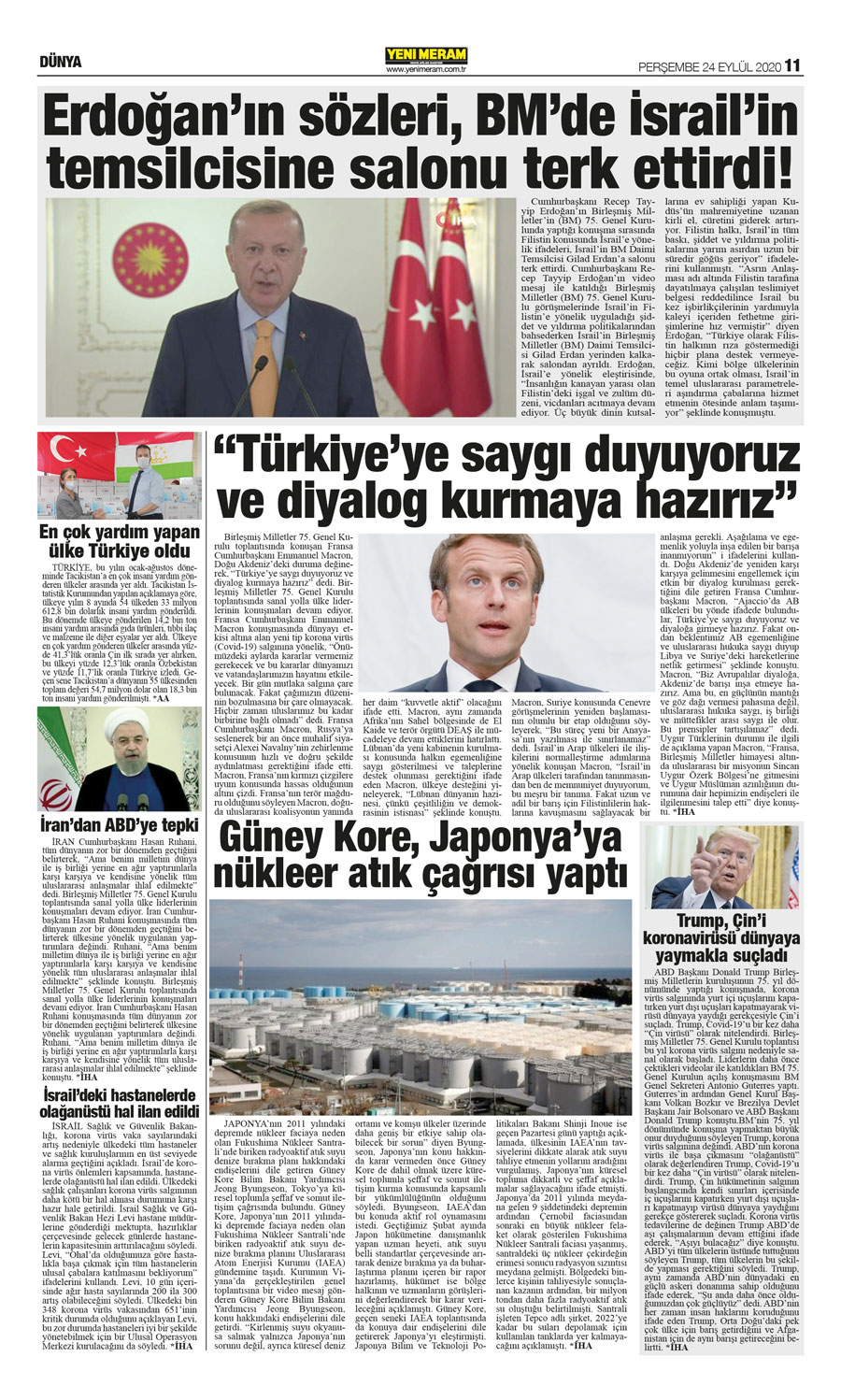 24 Eylül 2020 Yeni Meram Gazetesi