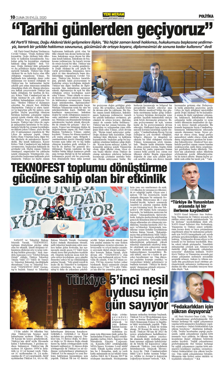 25 Eylül 2020 Yeni Meram Gazetesi