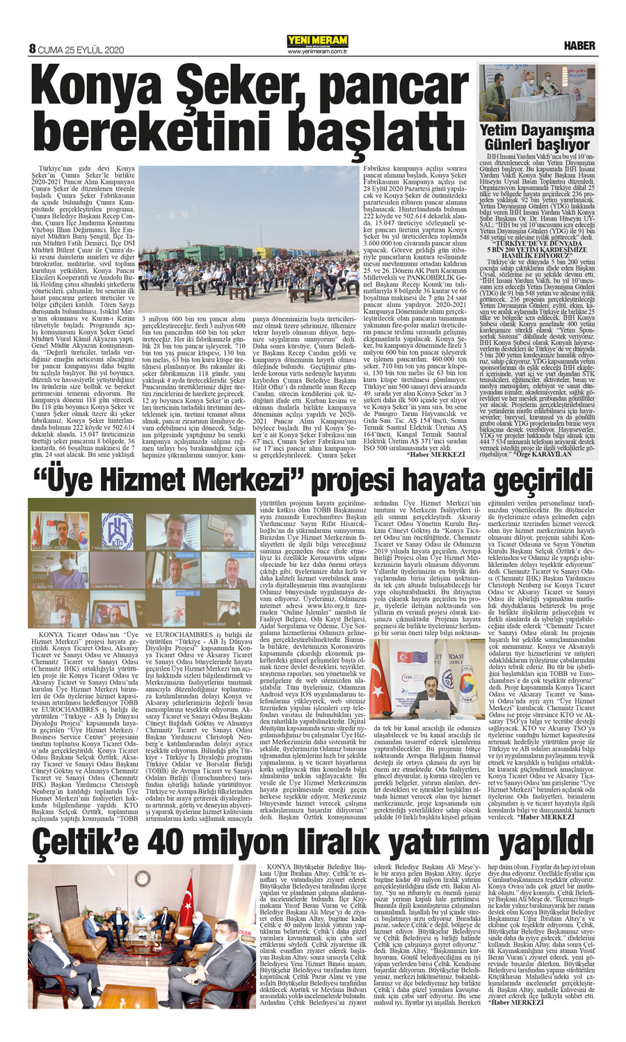 25 Eylül 2020 Yeni Meram Gazetesi