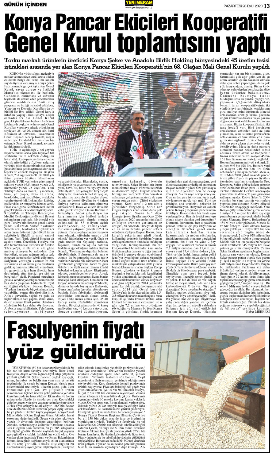 28 Eylül 2020 Yeni Meram Gazetesi