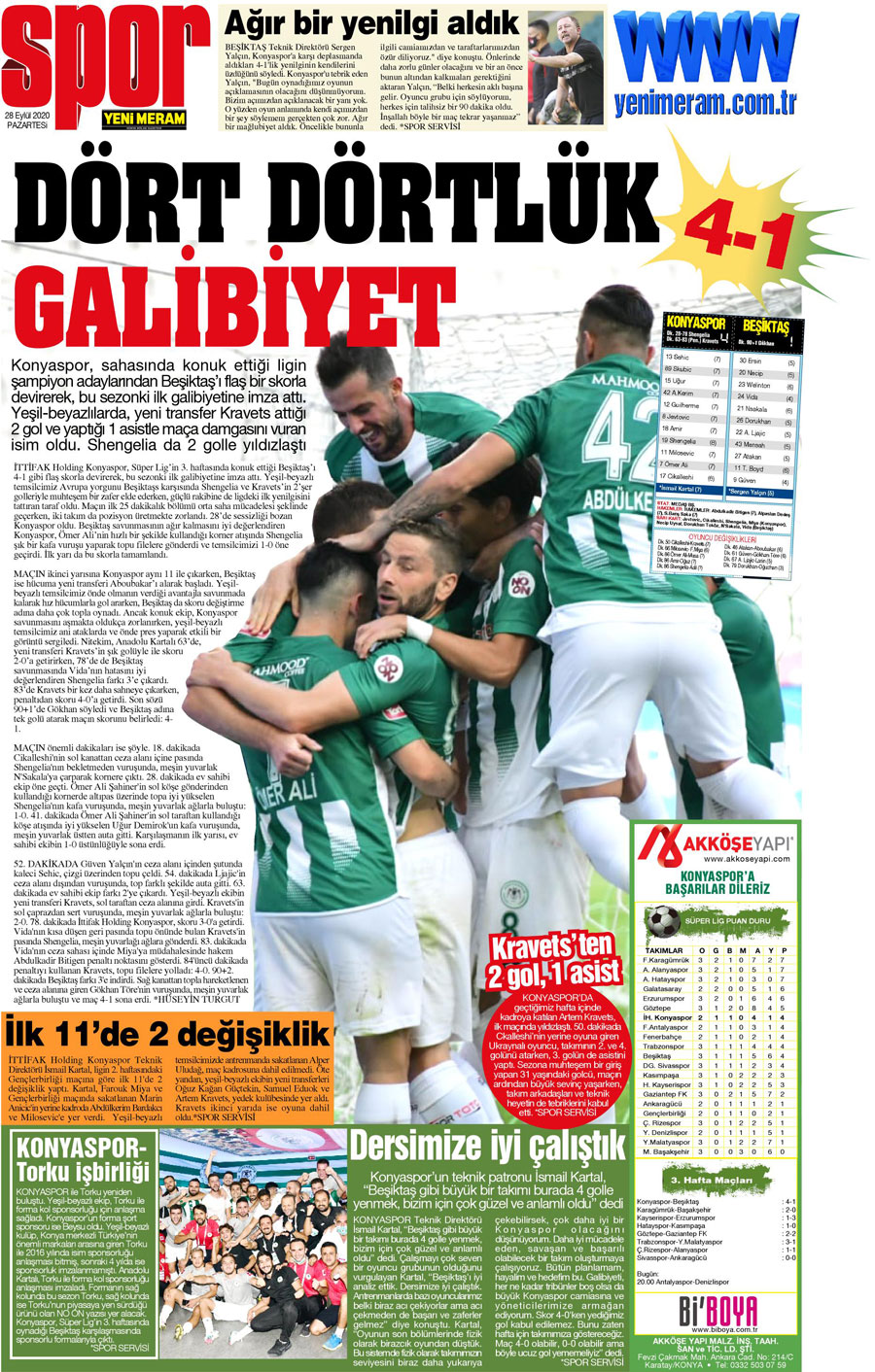 28 Eylül 2020 Yeni Meram Gazetesi