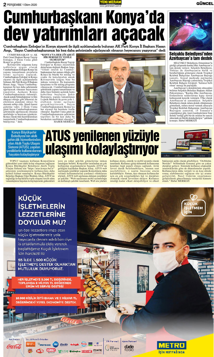 1 Ekim 2020 Yeni Meram Gazetesi