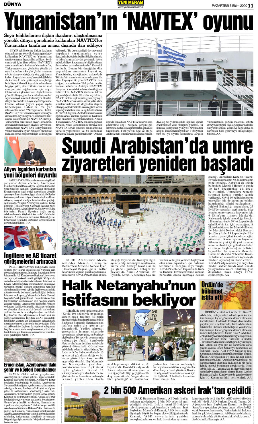 5 Ekim 2020 Yeni Meram Gazetesi