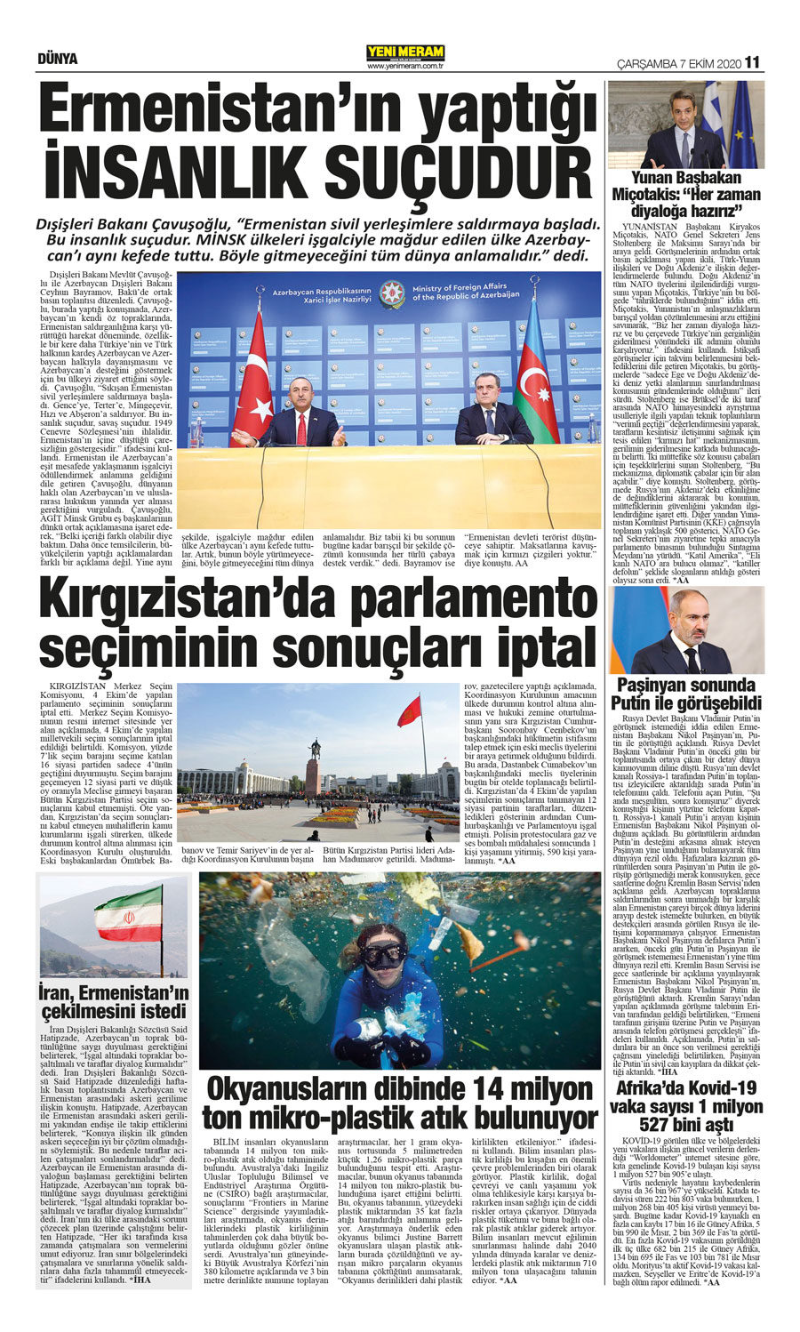 7 Ekim 2020 Yeni Meram Gazetesi