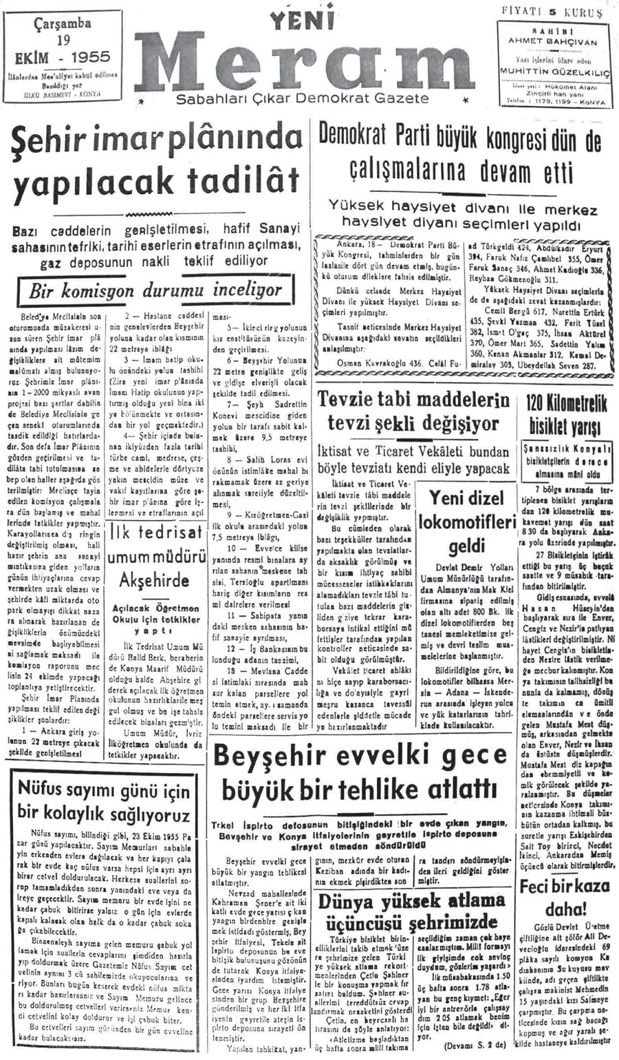 19 Ekim 2020 Yeni Meram Gazetesi