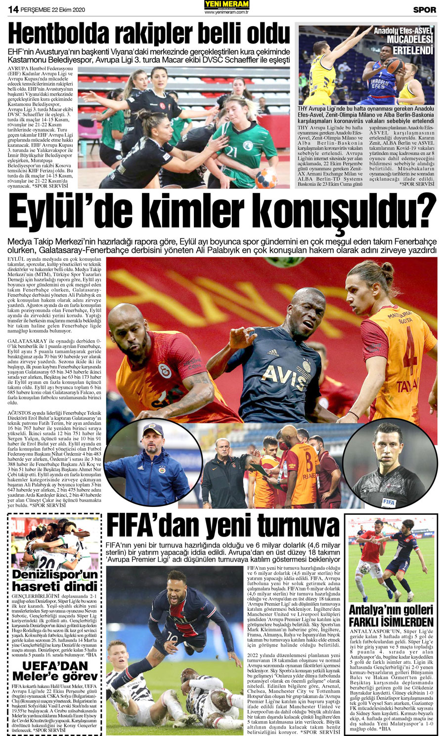 22 Ekim 2020 Yeni Meram Gazetesi