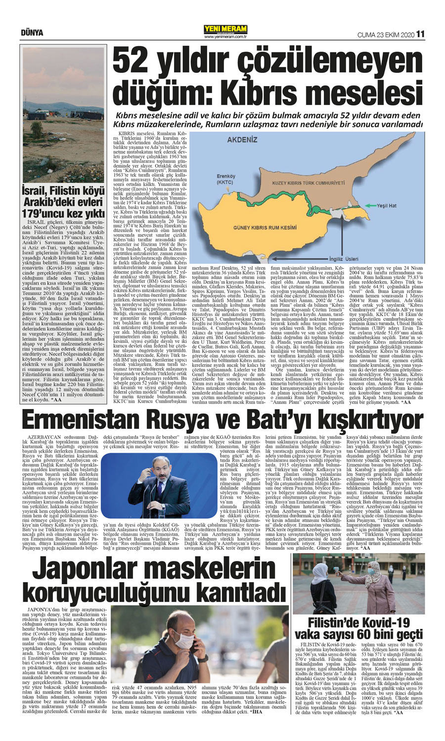 23 Ekim 2020 Yeni Meram Gazetesi