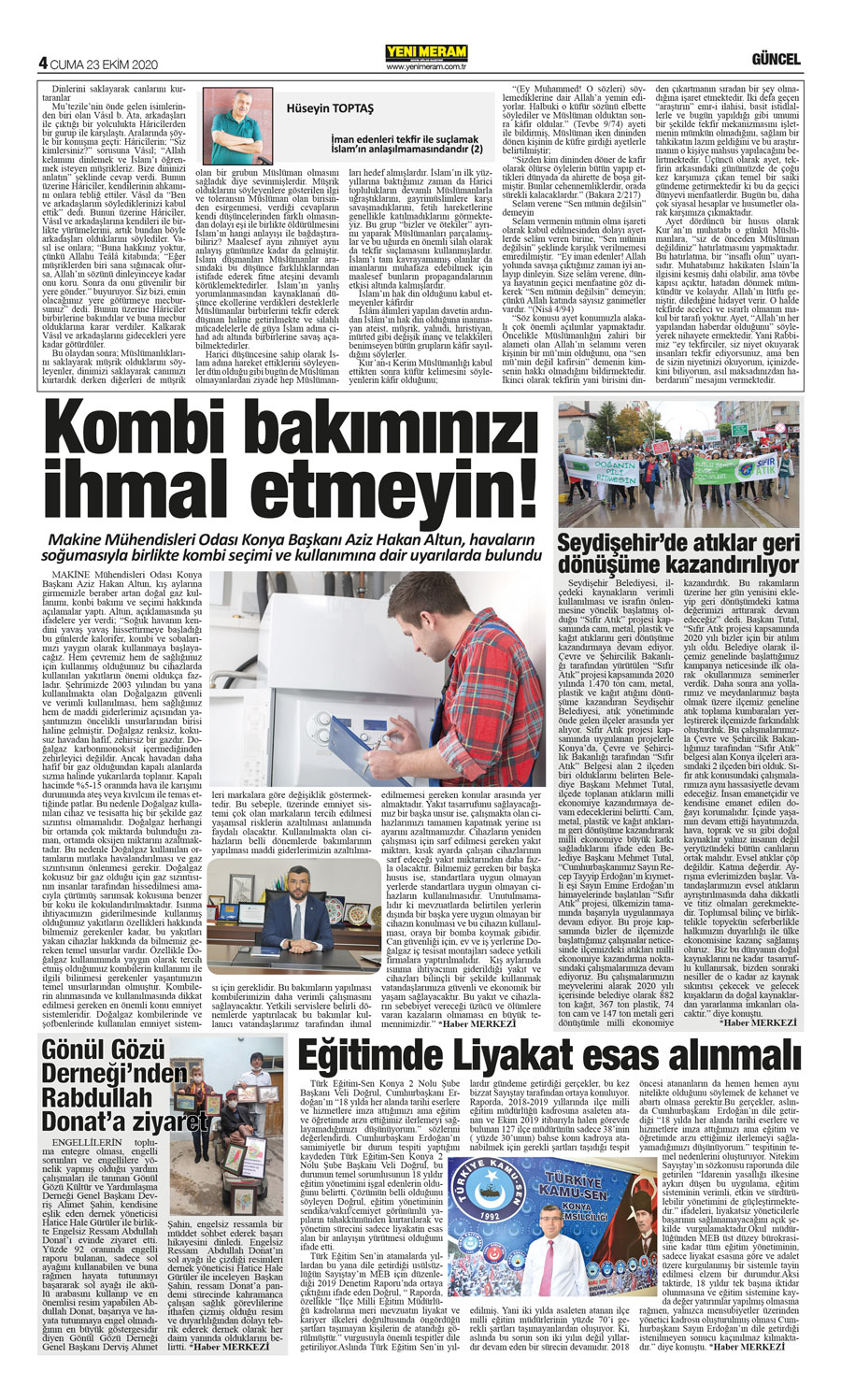 23 Ekim 2020 Yeni Meram Gazetesi