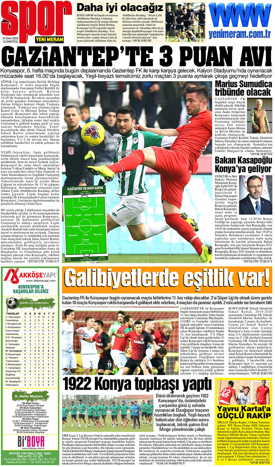 24 Ekim 2020 Yeni Meram Gazetesi