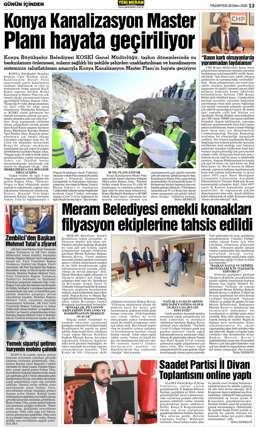 26 Ekim 2020 Yeni Meram Gazetesi