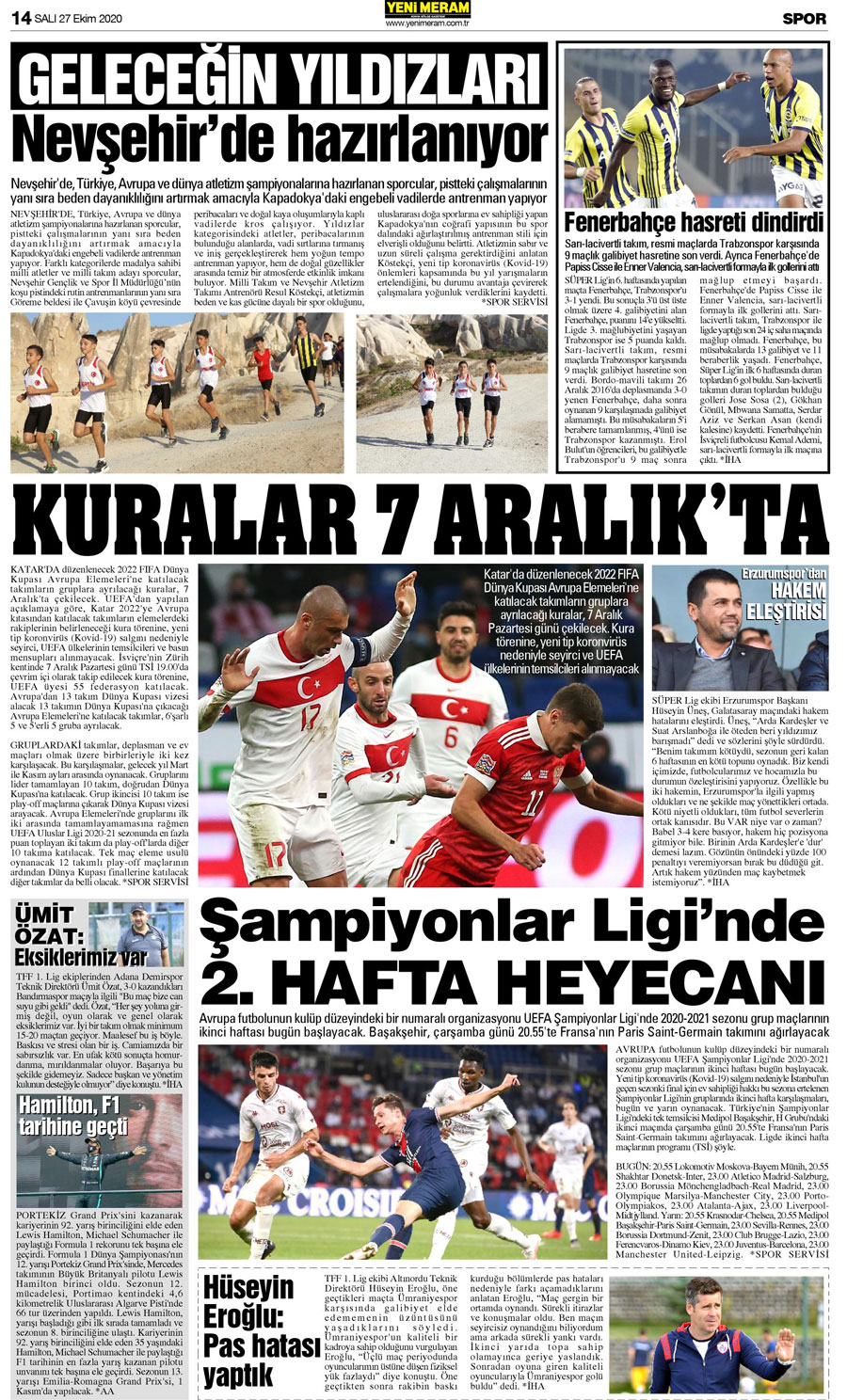 27 Ekim 2020 Yeni Meram Gazetesi