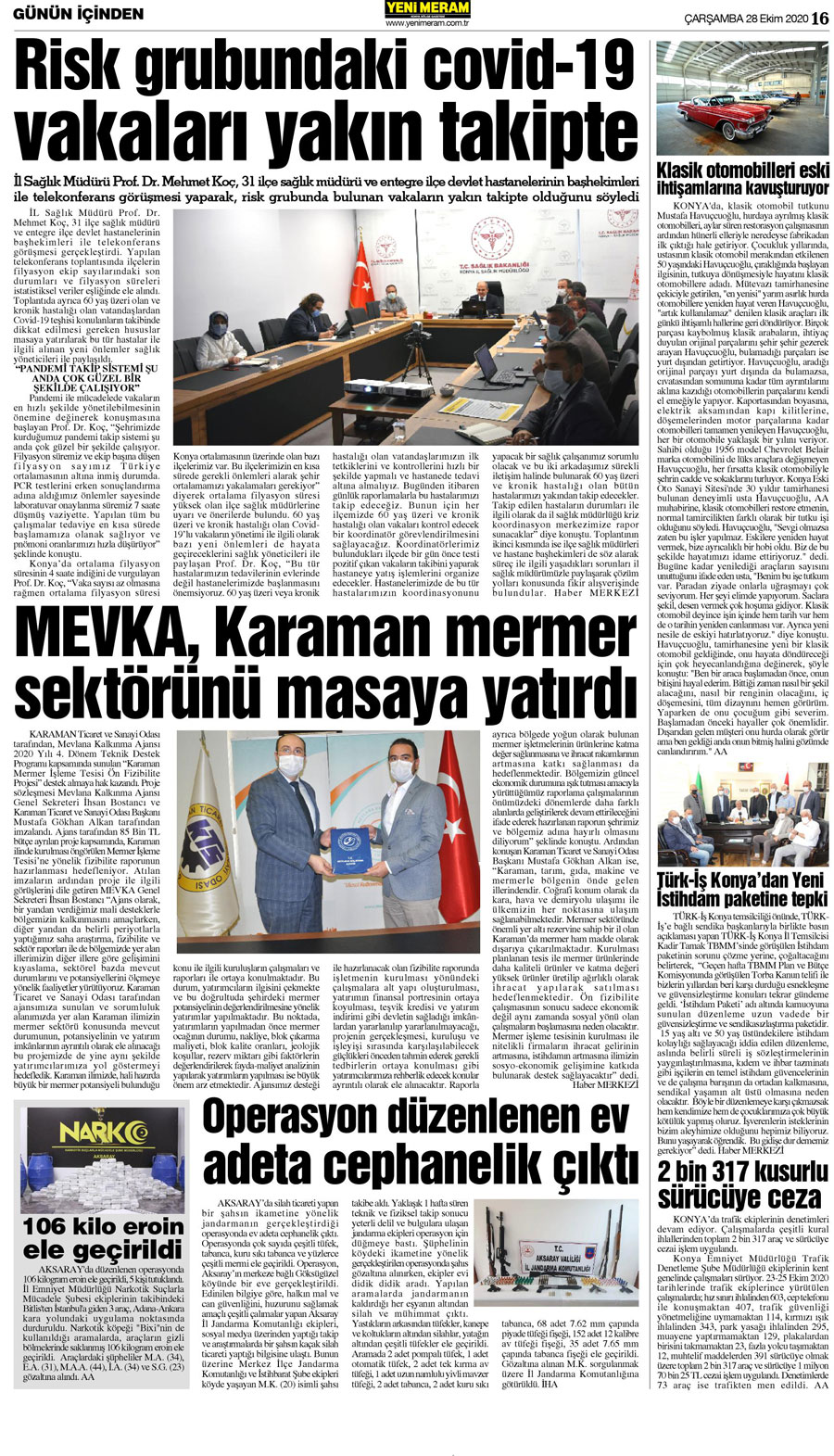 28 Ekim 2020 Yeni Meram Gazetesi