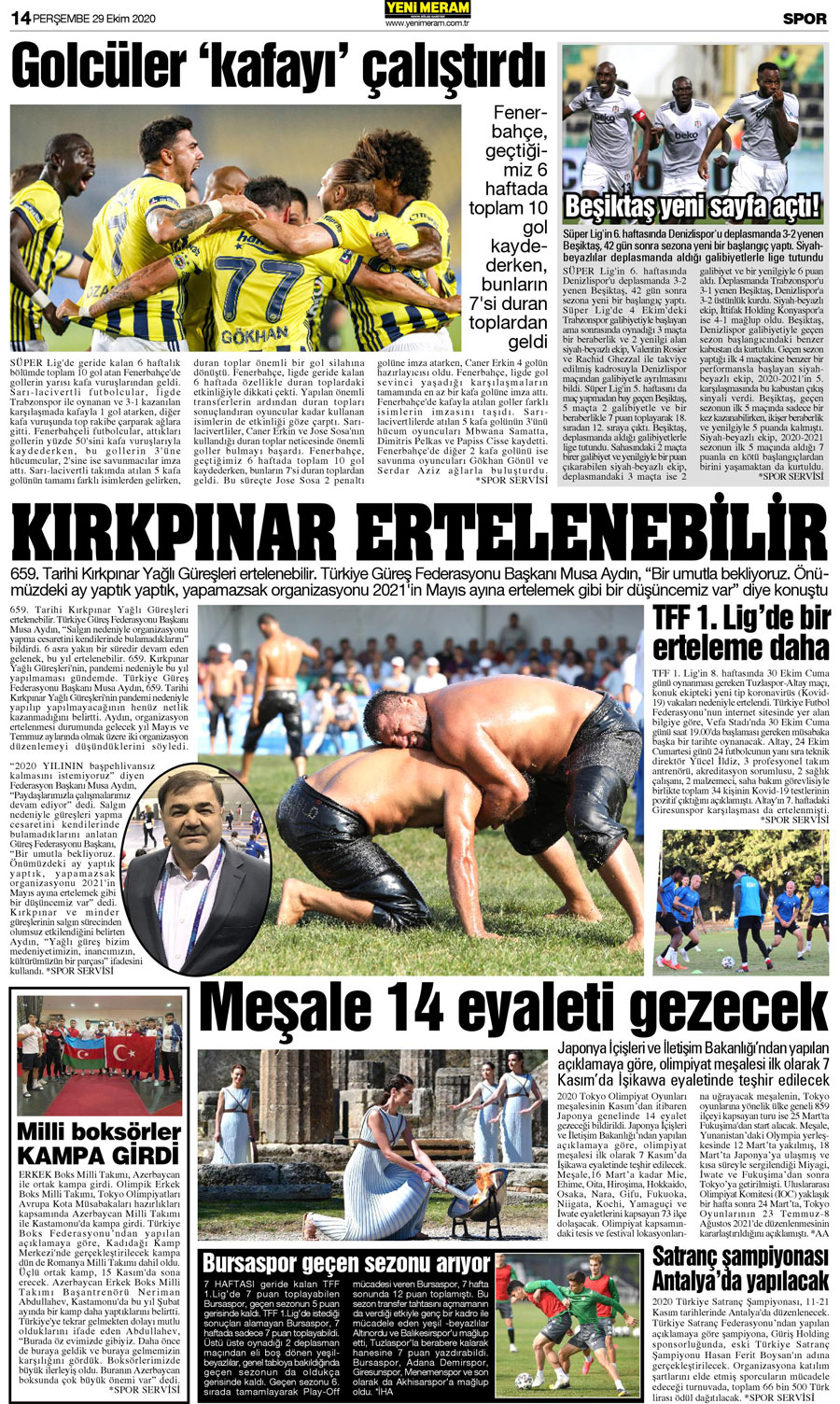 29 Ekim 2020 Yeni Meram Gazetesi