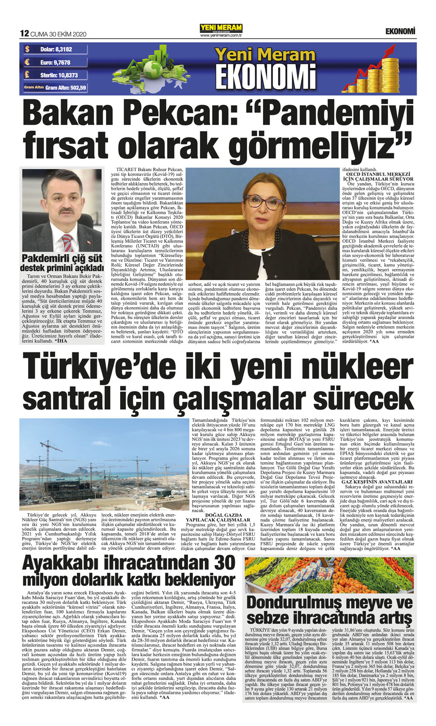 30 Ekim 2020 Yeni Meram Gazetesi